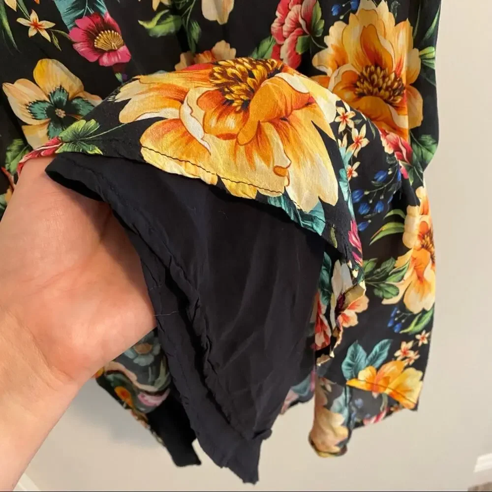 Farm Rio Anthropologie Smocked Floral Mini Dress SP - Picture 8 of 15